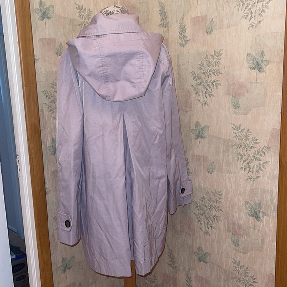 London Fog Pastel Purple Trench Coat with Hood - Picture 7 of 12